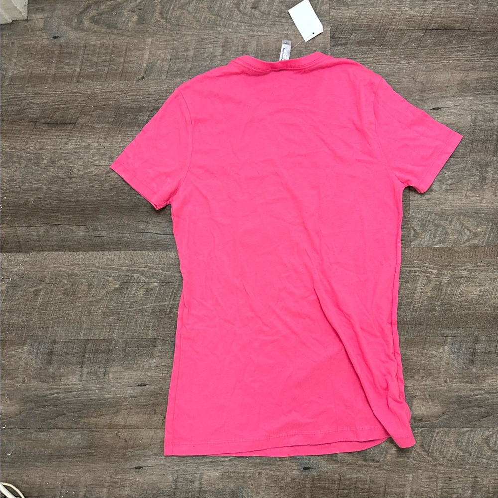 Women’s Short Sleeve Chicago Scoop Neck Hot Pink & Black T-Shirt - Size Large - Picture 5 of 6